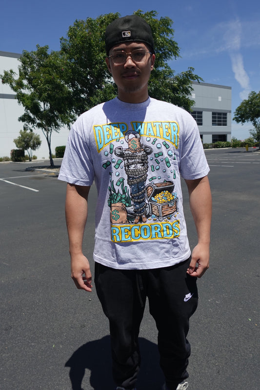 Deep Water Records Logo Tee - Ash Grey
